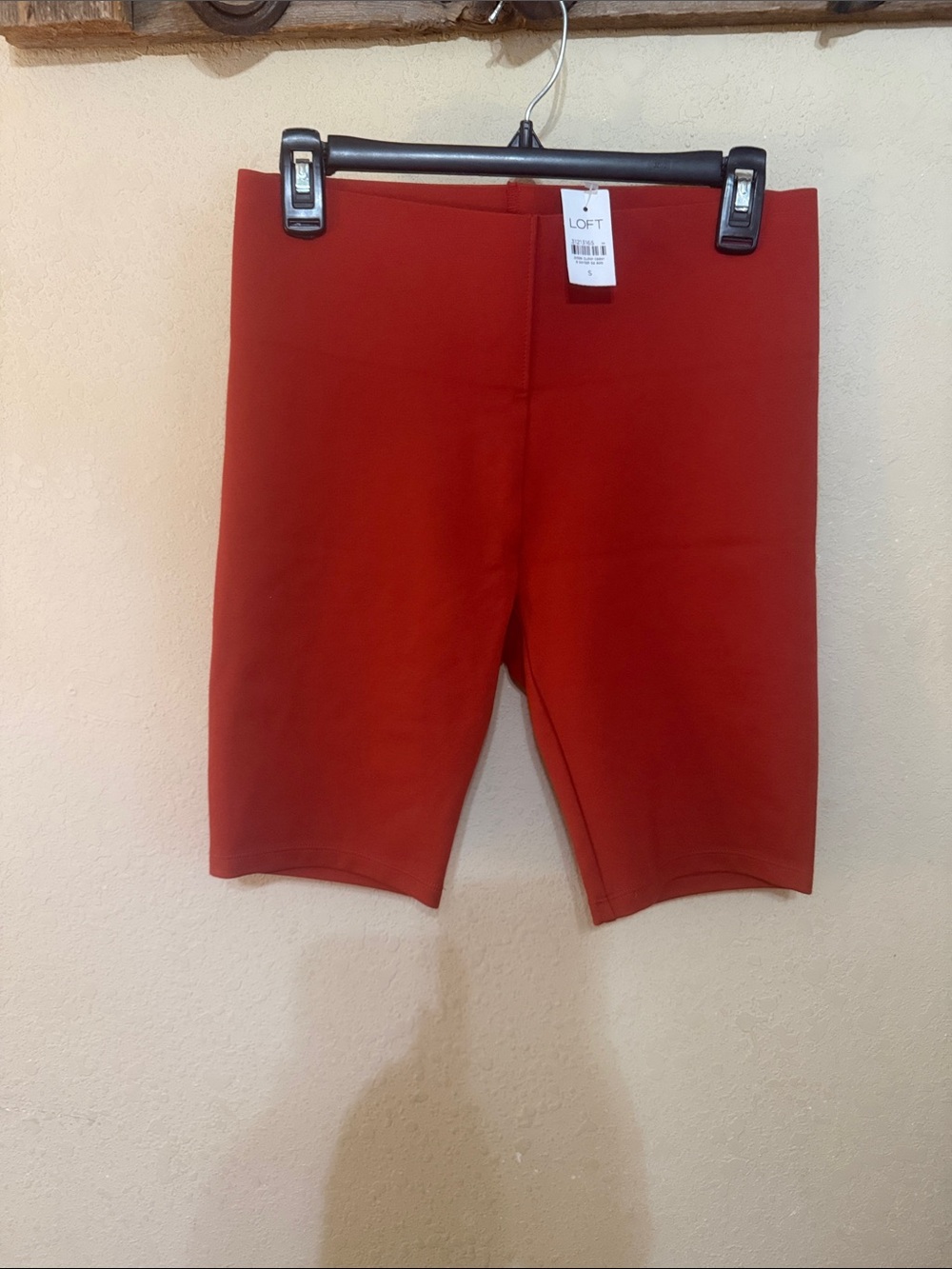 LOFT Red High-Rise Bike Shorts